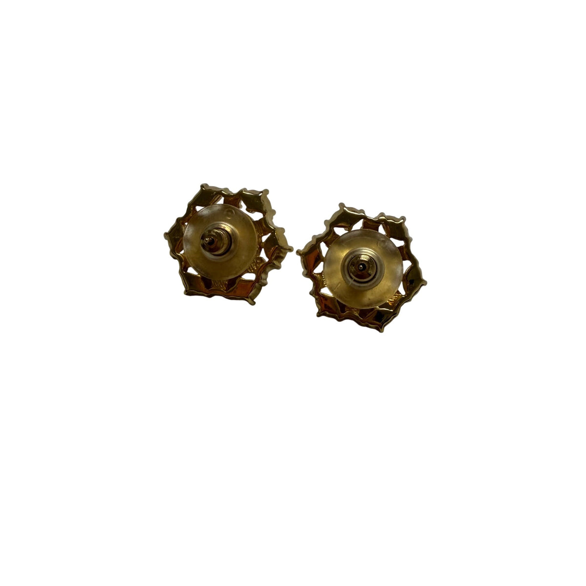 Vintage Womens Gold White Faux Pearl & Rhinestone Clip-On Earrings Elegant Design