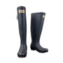 Hunter Carnaby Boa Tall Rain Boots Black Boa Skin Textured Rubber Siz 5M/6F