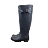 Hunter Carnaby Boa Tall Rain Boots Black Boa Skin Textured Rubber Siz 5M/6F