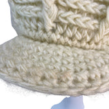 Handmade Chunky Knit Cream Acrylic fiber Newsboy Cap