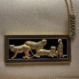 Vintage Nima Women’s Gold Leopard Coalition Embellishment Evening Crossbody Bag