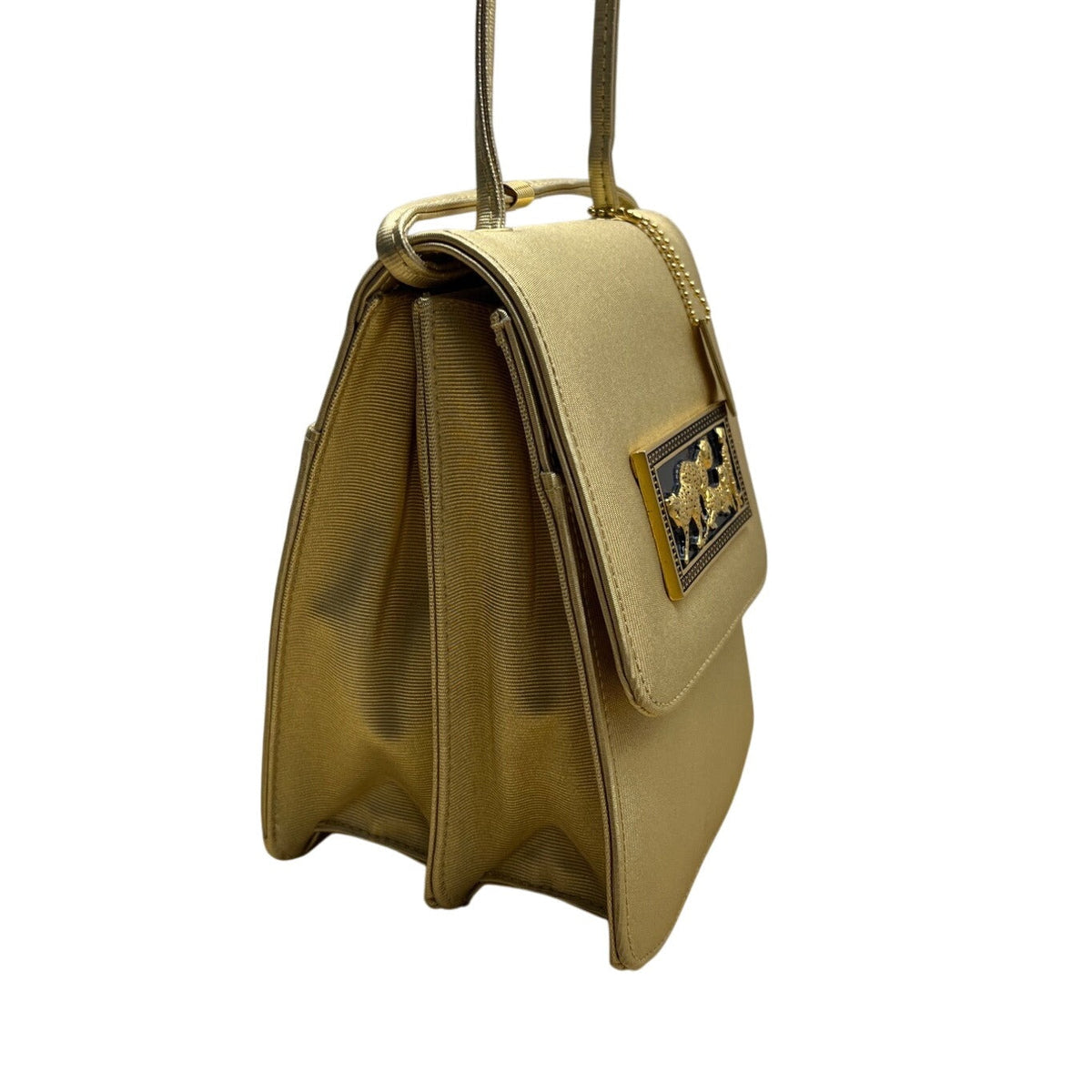 Vintage Nima Women’s Gold Leopard Coalition Embellishment Evening Crossbody Bag