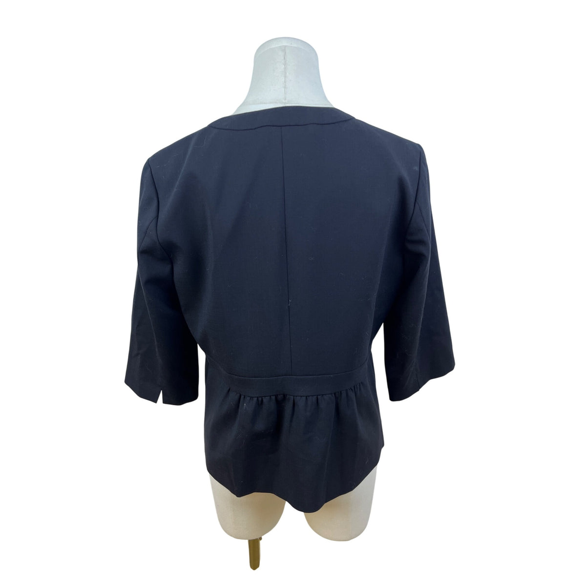 J.Crew Women’s Black Peplum Jacket Button-Front Stylish Design Size 8