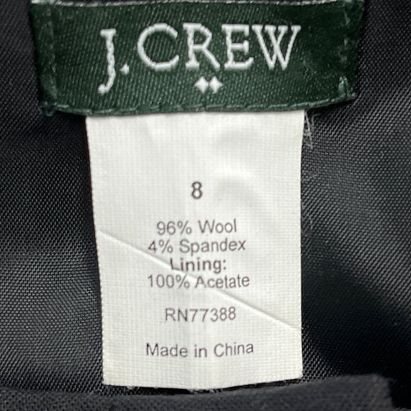 J.Crew Women’s Black Peplum Jacket Button-Front Stylish Design Size 8