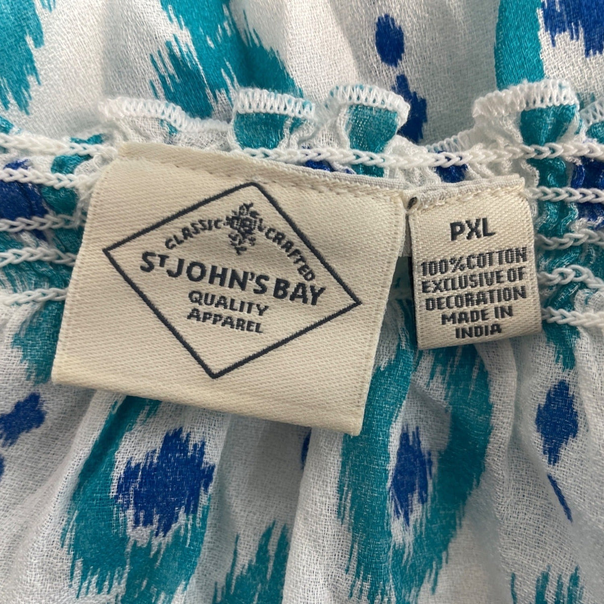 St John’s Bay Women's Teal Blouse Sz PXL - NWT