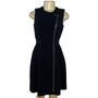 White House Black Market Women’s Sleeveless Black Asymmetrical Zip Dress Sz 0
