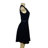 White House Black Market Women’s Sleeveless Black Asymmetrical Zip Dress Sz 0