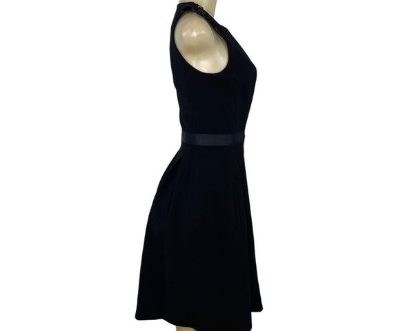 White House Black Market Women’s Sleeveless Black Asymmetrical Zip Dress Sz 0