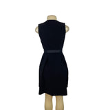 White House Black Market Women’s Sleeveless Black Asymmetrical Zip Dress Sz 0