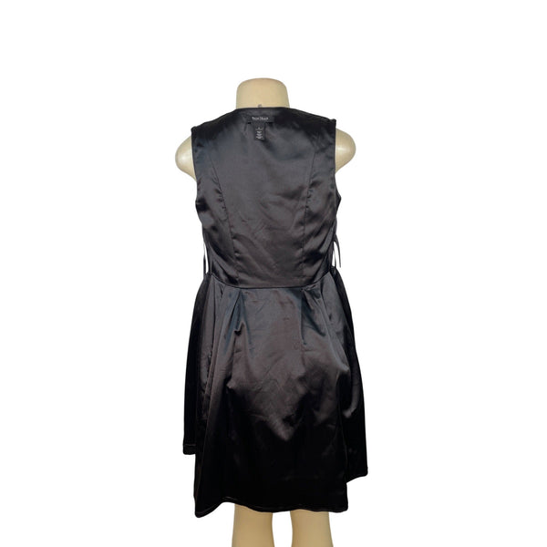 White House Black Market Women’s Sleeveless Black Asymmetrical Zip Dress Sz 0