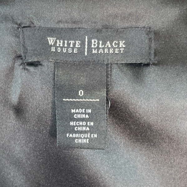 White House Black Market Women’s Sleeveless Black Asymmetrical Zip Dress Sz 0