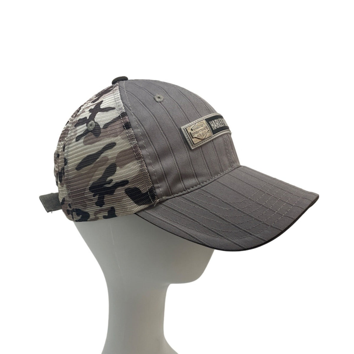 Harley Davidson Charlotte NC Gray Trucker Hat with Cammo Pattern One-Size