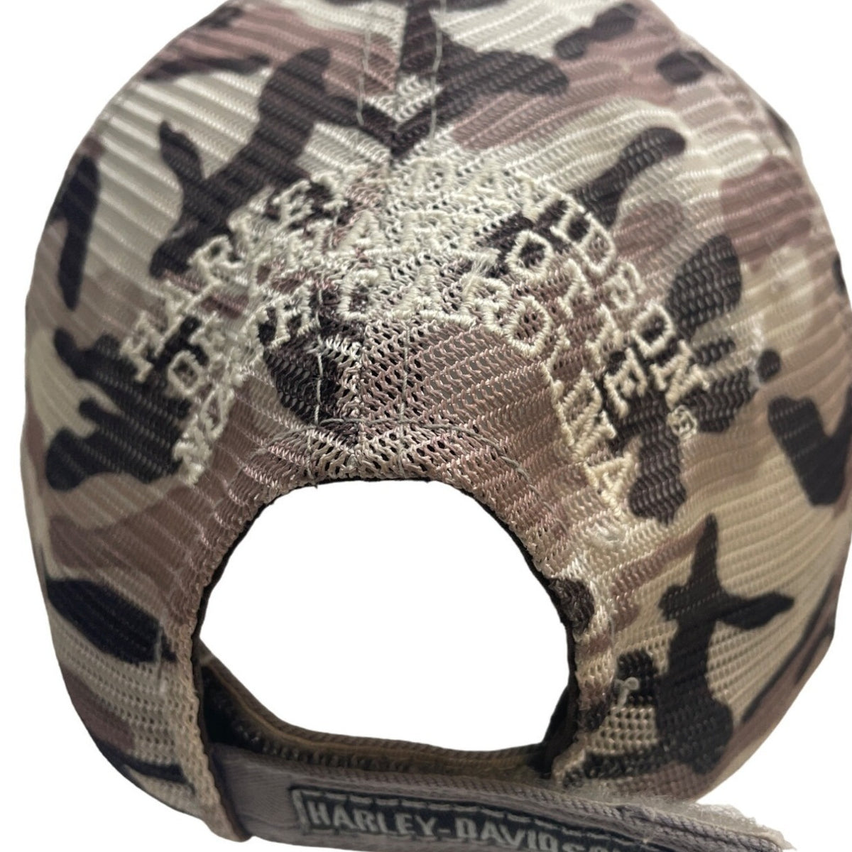 Harley Davidson Charlotte NC Gray Trucker Hat with Cammo Pattern One-Size