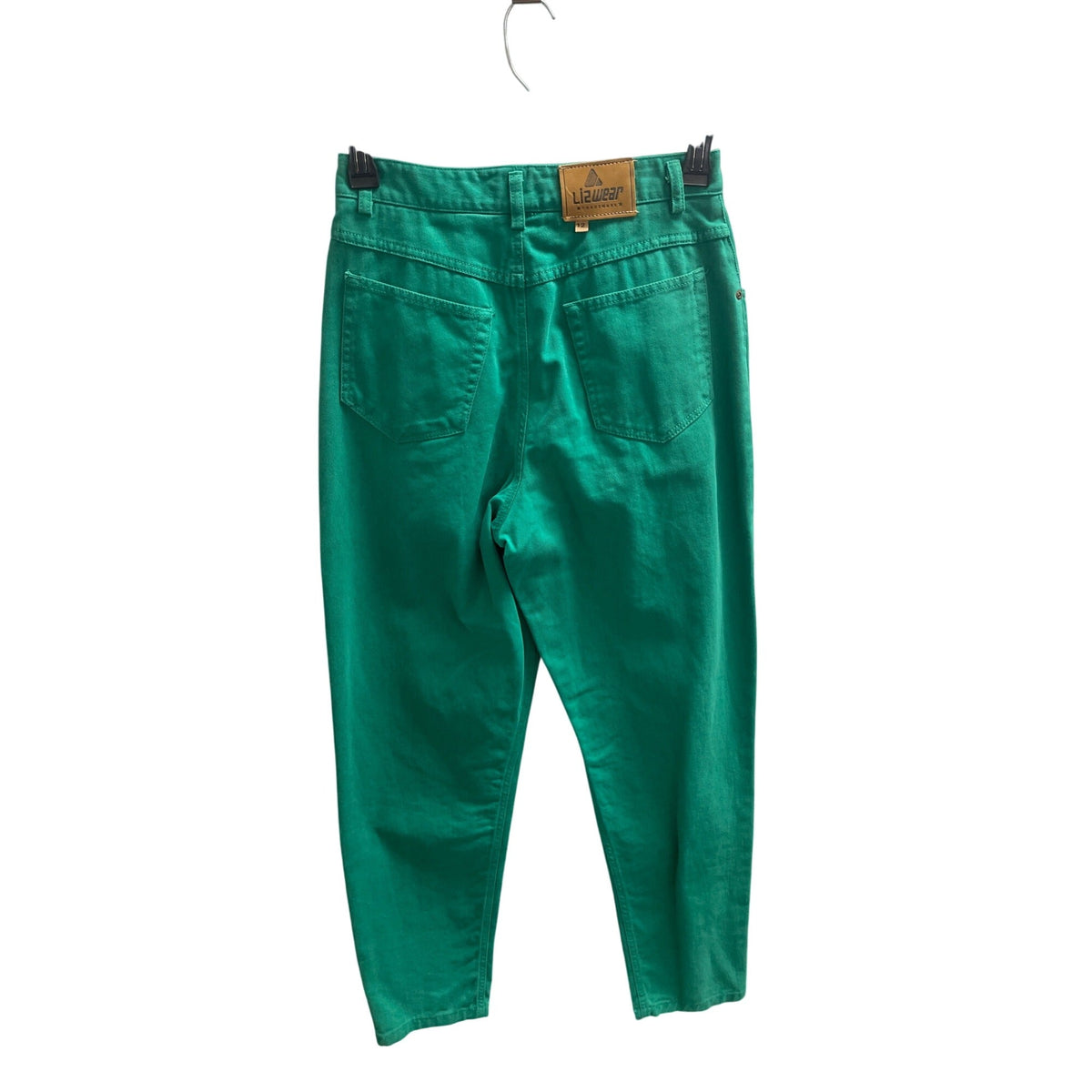 Vintage Lizwear Womens Green Denim Jeans Size 12 Straight Leg