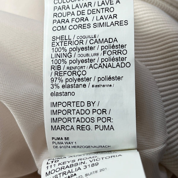 Puma Womens Ivory Fleece Zip-Up Hoodie With Hood  Cozy Ribbed Hem Sz XS