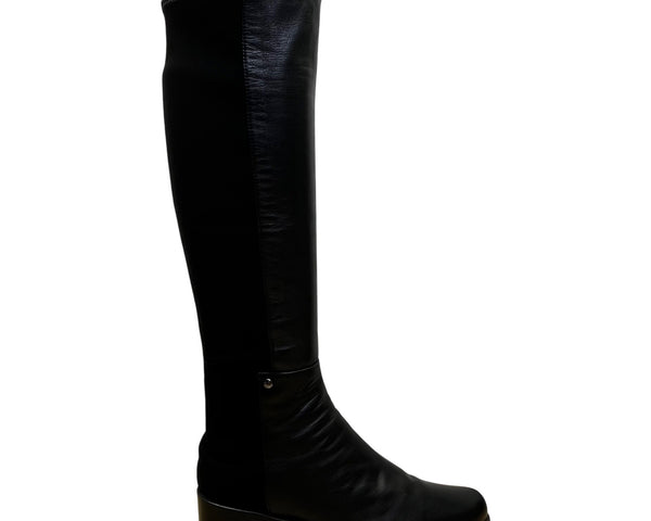 Stuart Weitzman Women’s Black Leather Mezzamezza Tall Riding Boots Size 8M