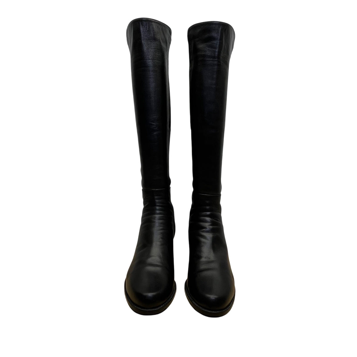 Stuart Weitzman Women’s Black Leather Mezzamezza Tall Riding Boots Size 8M