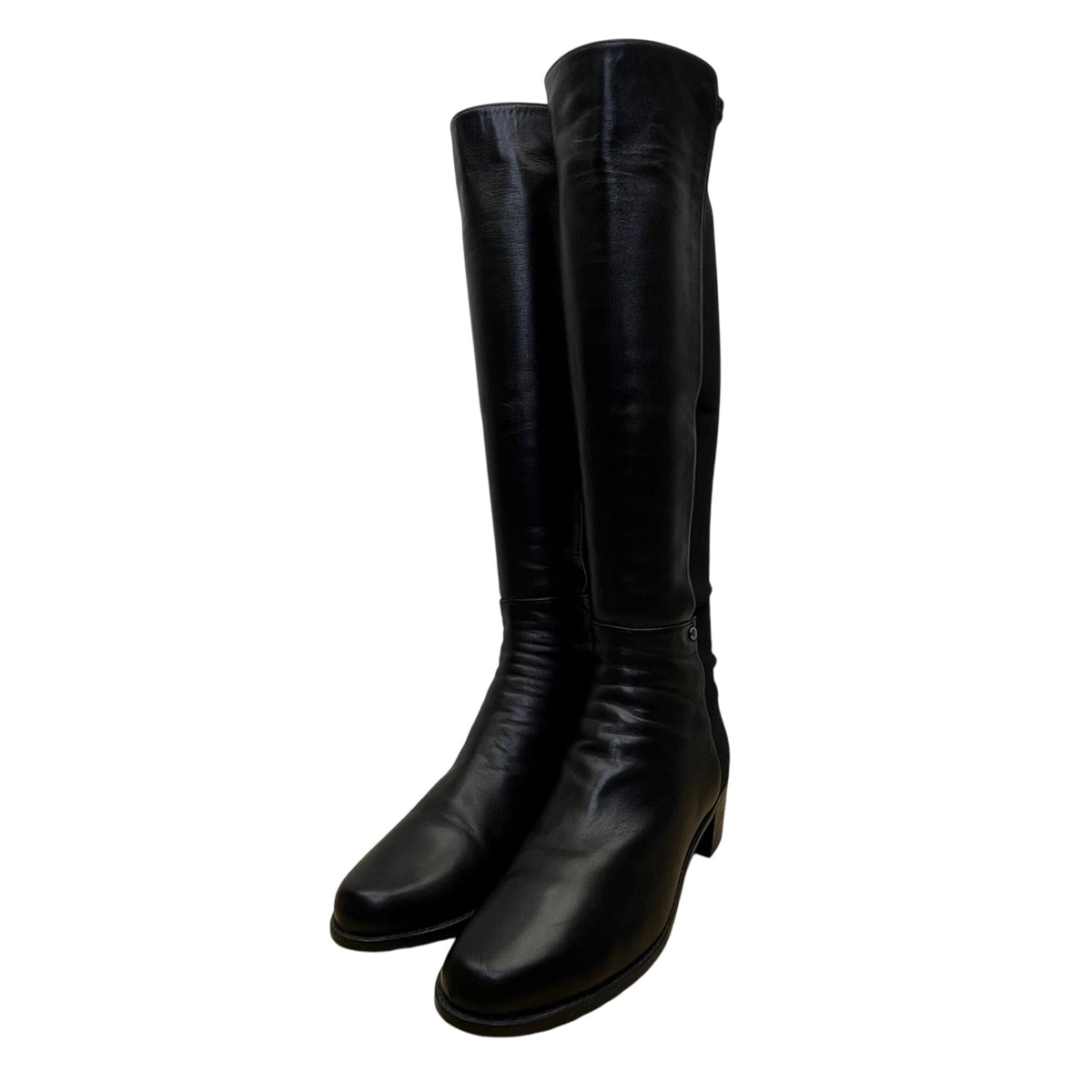 Stuart Weitzman Women’s Black Leather Mezzamezza Tall Riding Boots Size 8M