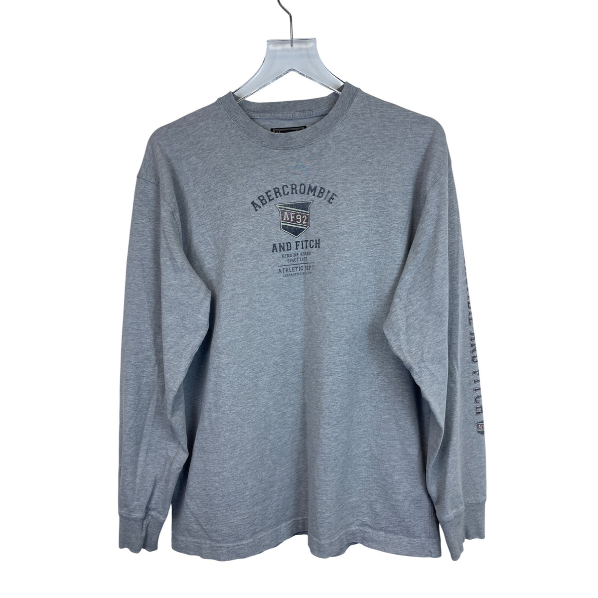 Abercrombie & Fitch Mens Gray Cotton Long Sleeve Graphic Crewneck Shirt Size M