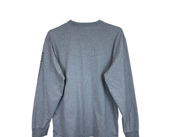 Abercrombie & Fitch Mens Gray Cotton Long Sleeve Graphic Crewneck Shirt Size M