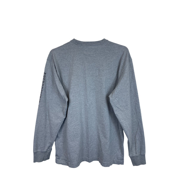 Abercrombie & Fitch Mens Gray Cotton Long Sleeve Graphic Crewneck Shirt Size M