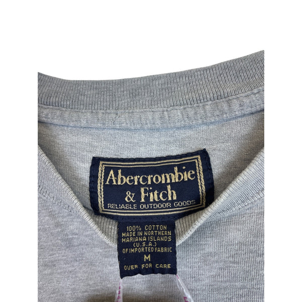 Abercrombie & Fitch Mens Gray Cotton Long Sleeve Graphic Crewneck Shirt Size M