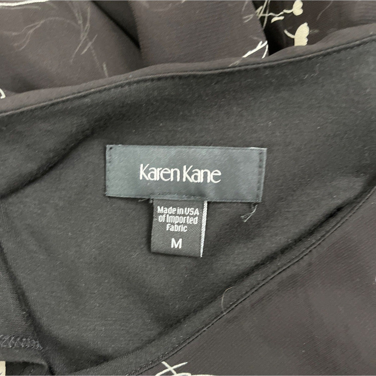 Karen Kane Womens Black Blouse With Floral Print Size M - New