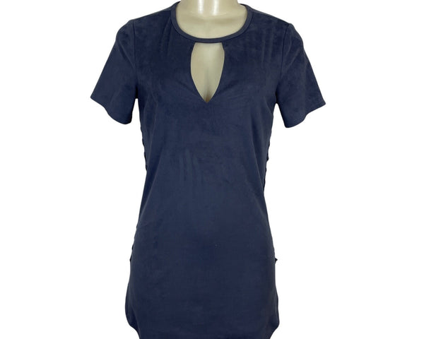 Abbeline Womens Short Sleeve Gray Mini Dress With Lace-Up Side Detail Sz S
