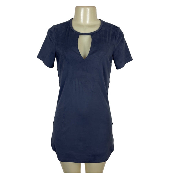 Abbeline Womens Short Sleeve Gray Mini Dress With Lace-Up Side Detail Sz S