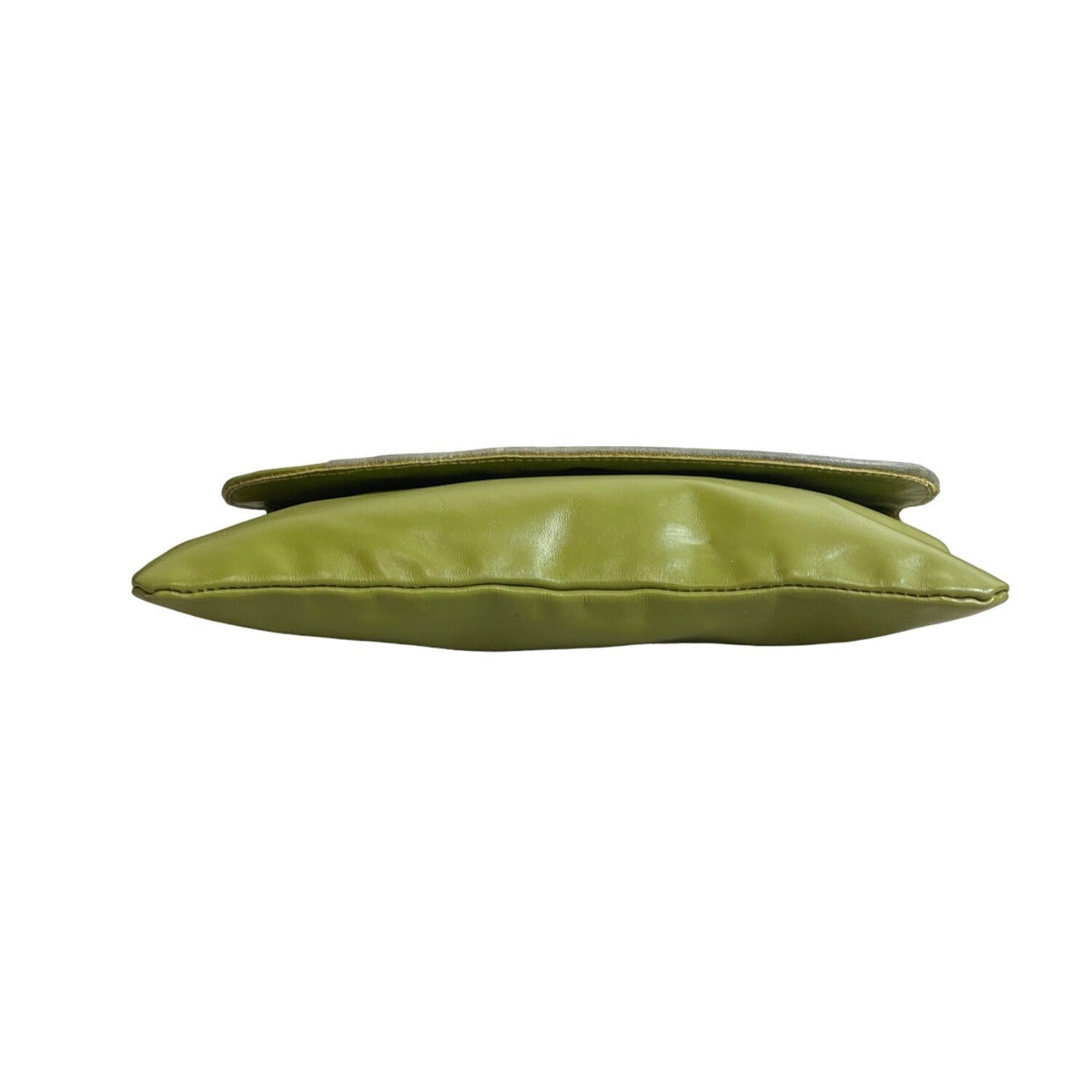 Unbranded Women's Green Leather Snape Closure Makeup Clutch Sz M