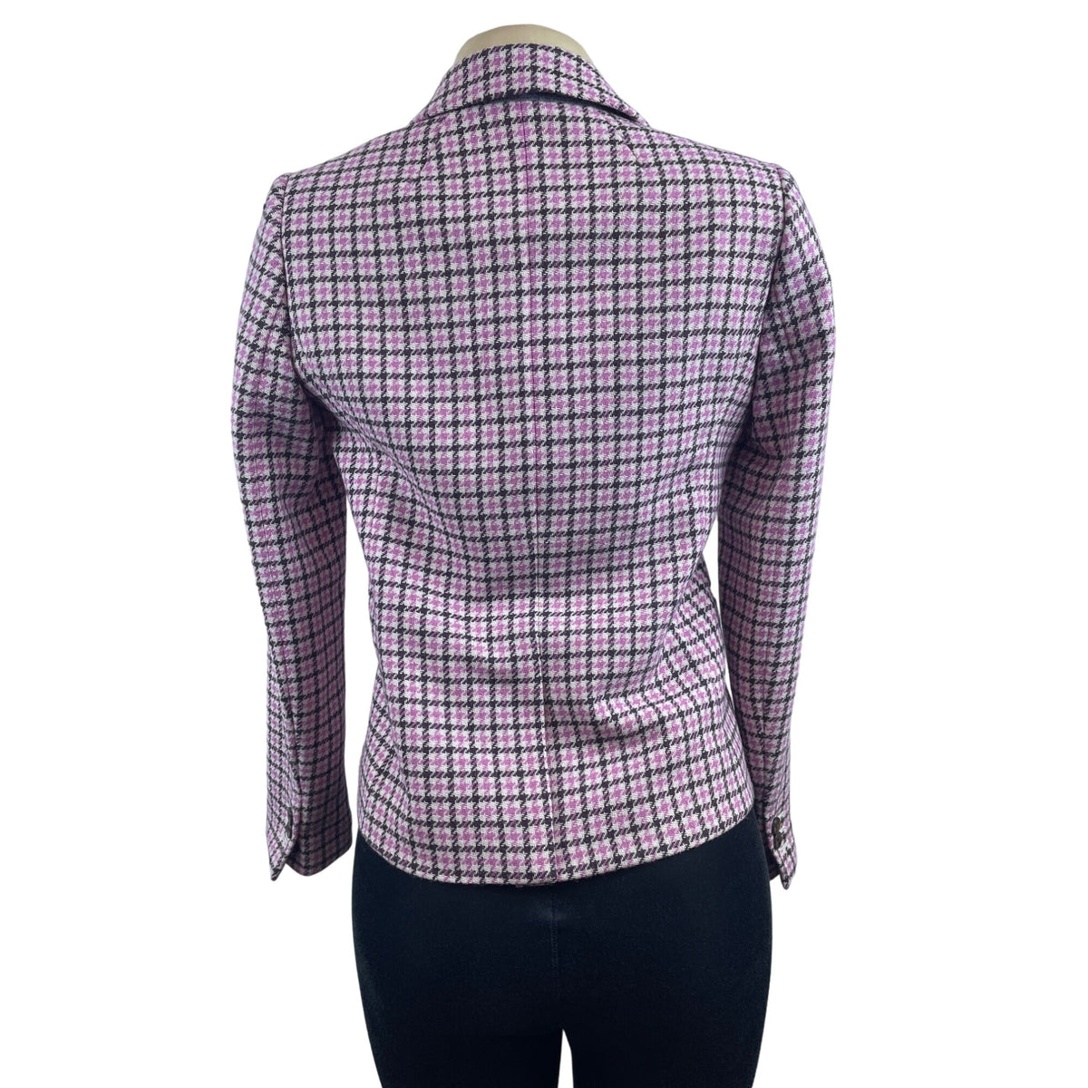 J. Crew Womens Pink Houndstooth Blazer Wool Blend XS China New