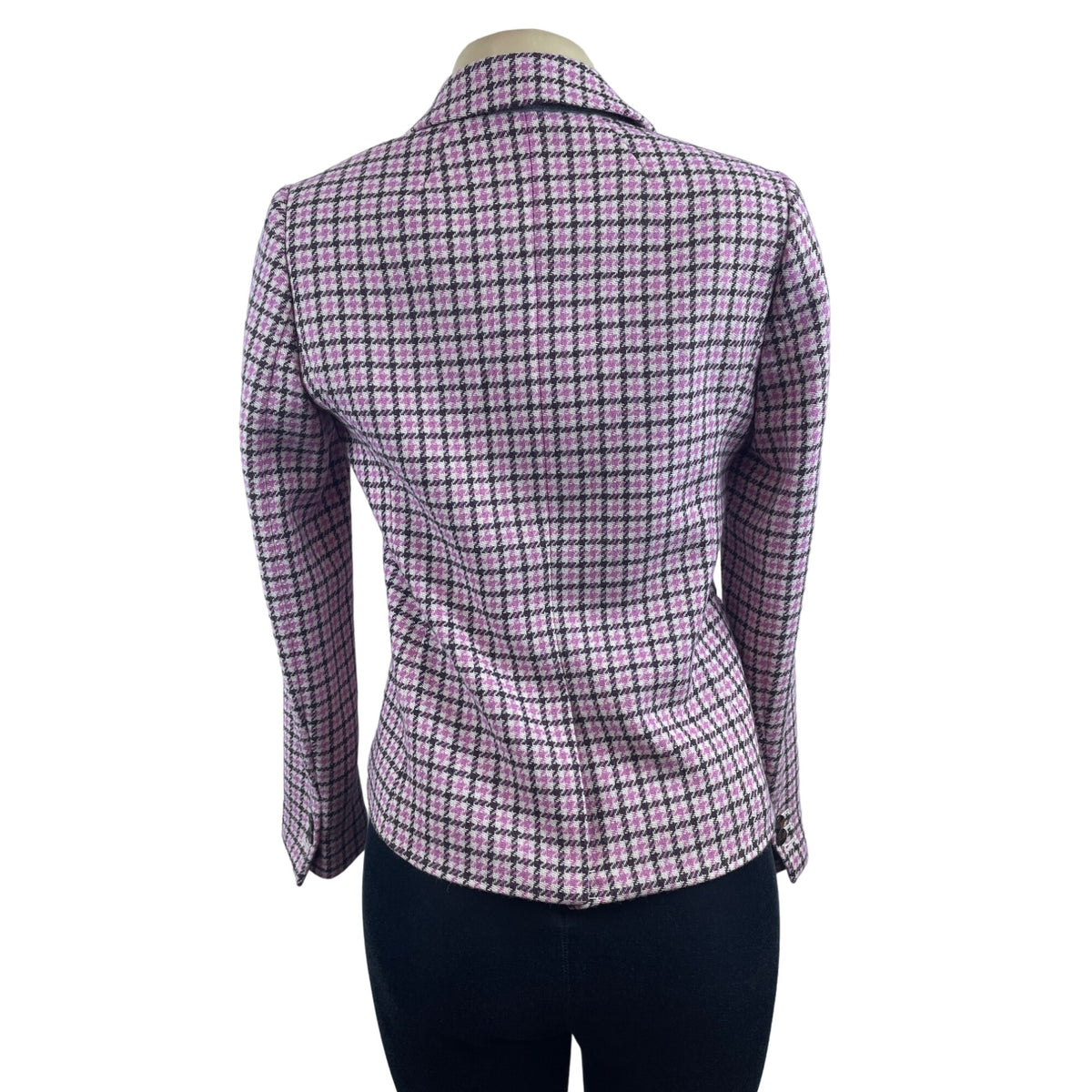 J. Crew Womens Pink Houndstooth Blazer Wool Blend XS China New