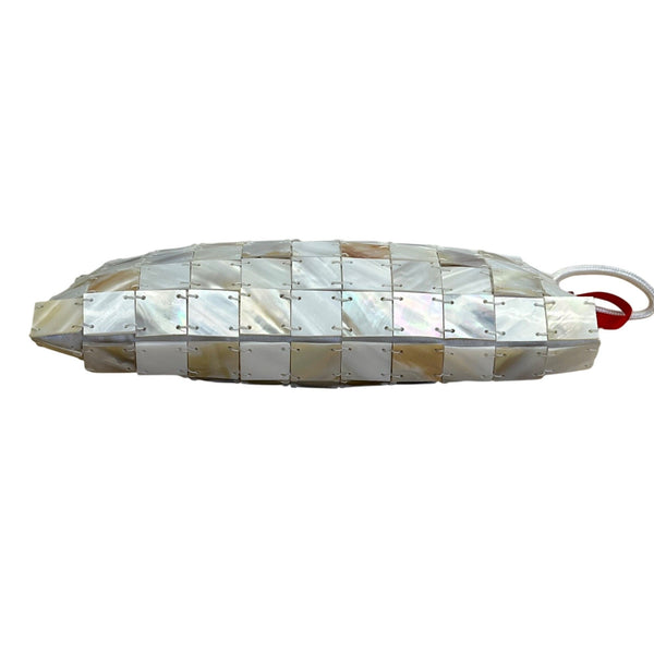 Thanny By Alessandra KT Mother-Of-Pearl Mosaic Zipper & Wrist Strap Clutch Bag