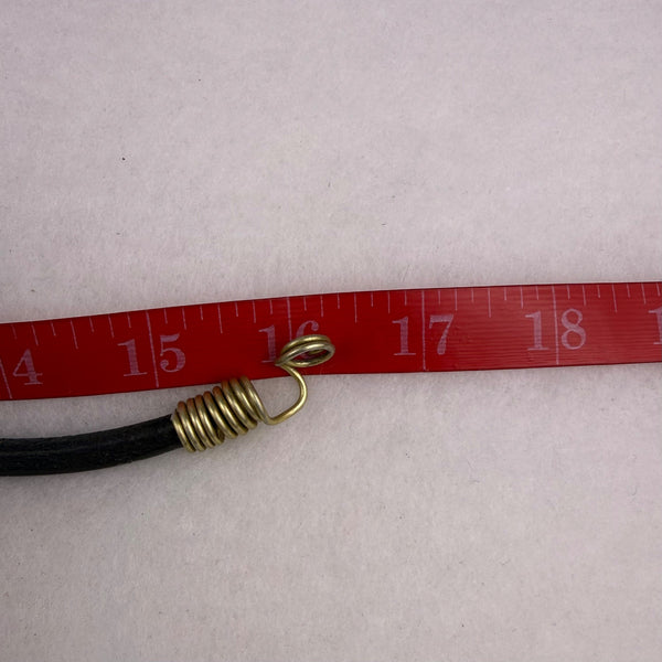 Vintage MCM Brown Leather & Metal Beaded Statement Necklace Unique Design