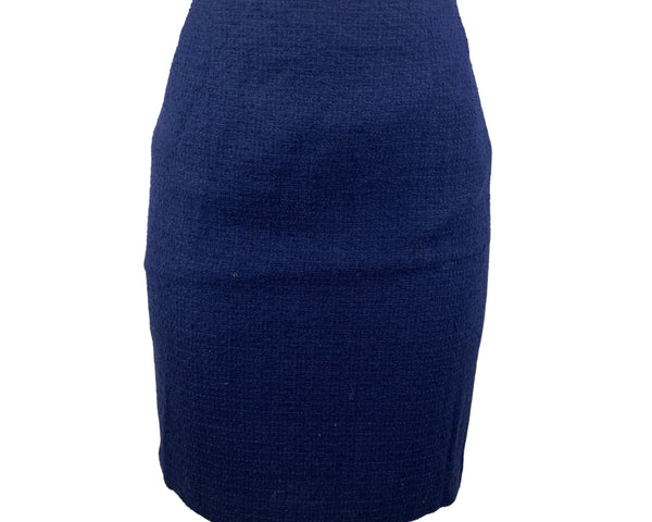 Amanda Smith Women’s Navy Textured Pencil Skirt Fully Lined Back Zip Size 6