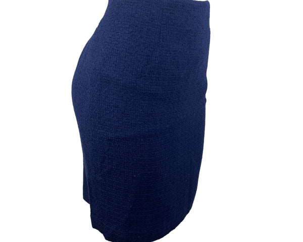 Amanda Smith Women’s Navy Textured Pencil Skirt Fully Lined Back Zip Size 6