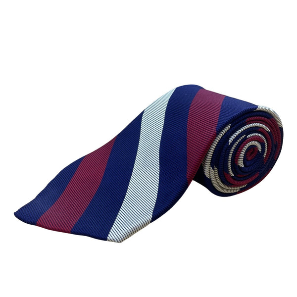 Vintage Brooks Brothers Blue/Red Striped Silk Tie Classic Neckwear Handmade USA