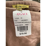 AGaci Womens Rose Gold Leatherette Mini Skirt Medium Shiny Finish Sleek Style NWT