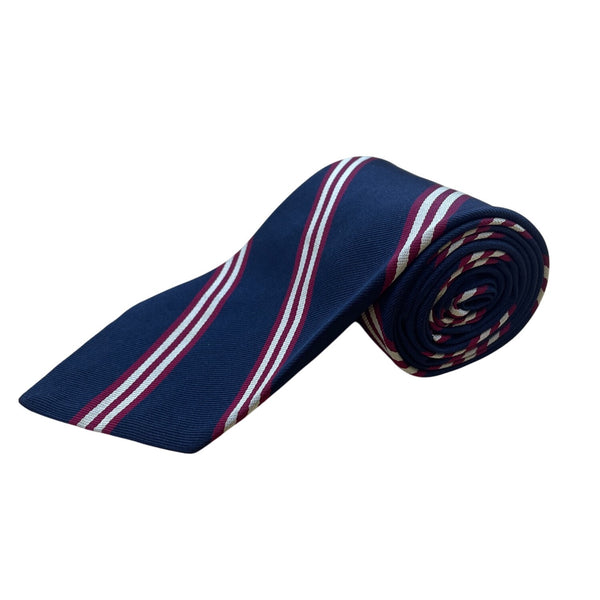 Vintage Brooks Brothers Navy Stripe All Silk Tie Woven In England Classic