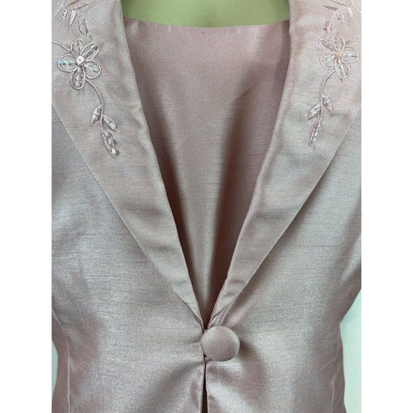 Jessica Howard Womens 2-Piece Pink Embroidered Jacket & Dress Set Size 12 - New