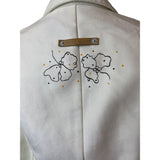 DKNY Jeans Floral Print White Long Sleeve Coat Sz Petite S
