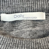 Daily Women's Gray Faux Fur Sleeve Trim Sweater Soft & Cozy Fabric Sz M/L