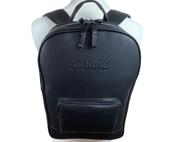 Qualtrics Black Waterproof Front Pocket & Adjustable Straps Travel Backpack Sz L