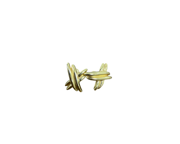 Gold Tone Womens Metal Twisted Stud Earrings Lightweight Classic Jewelry Accessories