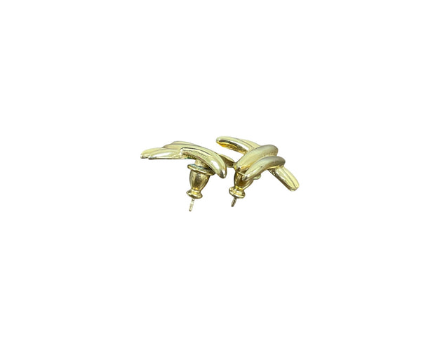 Gold Tone Womens Metal Twisted Stud Earrings Lightweight Classic Jewelry Accessories