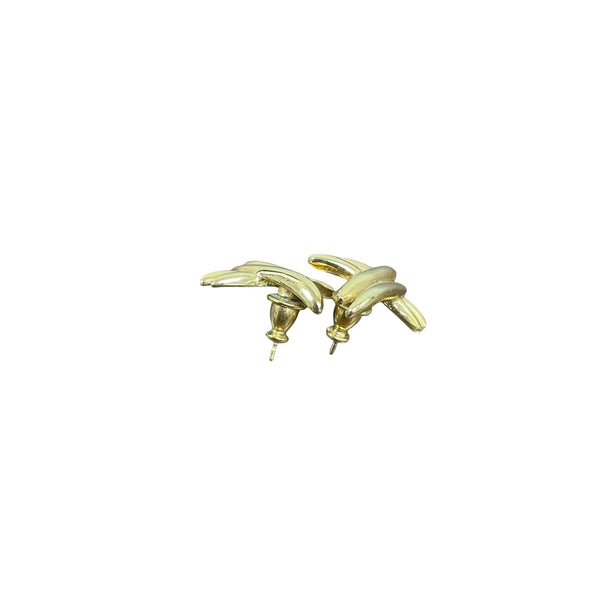 Gold Tone Womens Metal Twisted Stud Earrings Lightweight Classic Jewelry Accessories