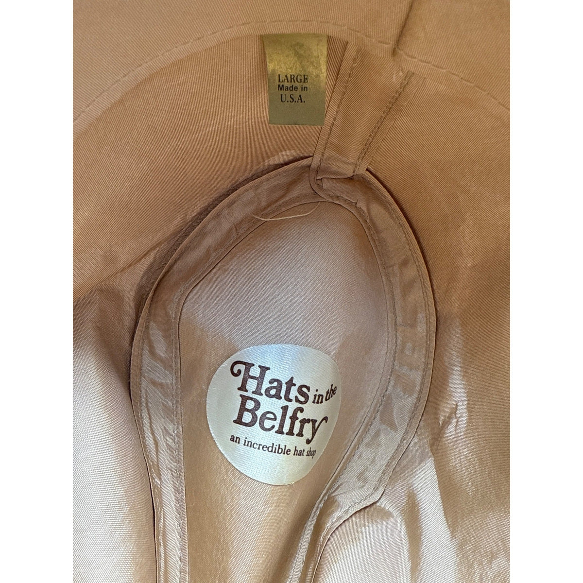 Hats In The Belfry Beige Wide Brim Fedora Western Hat With Black Band Size Large