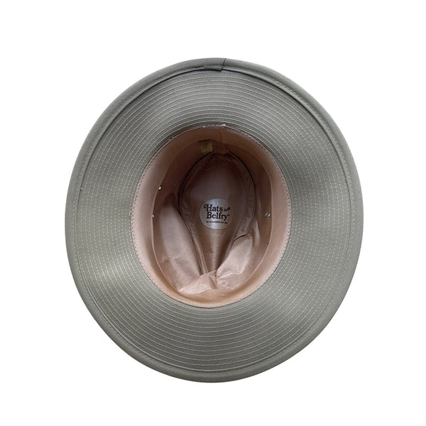 Hats In The Belfry Beige Wide Brim Fedora Western Hat With Black Band Size Large
