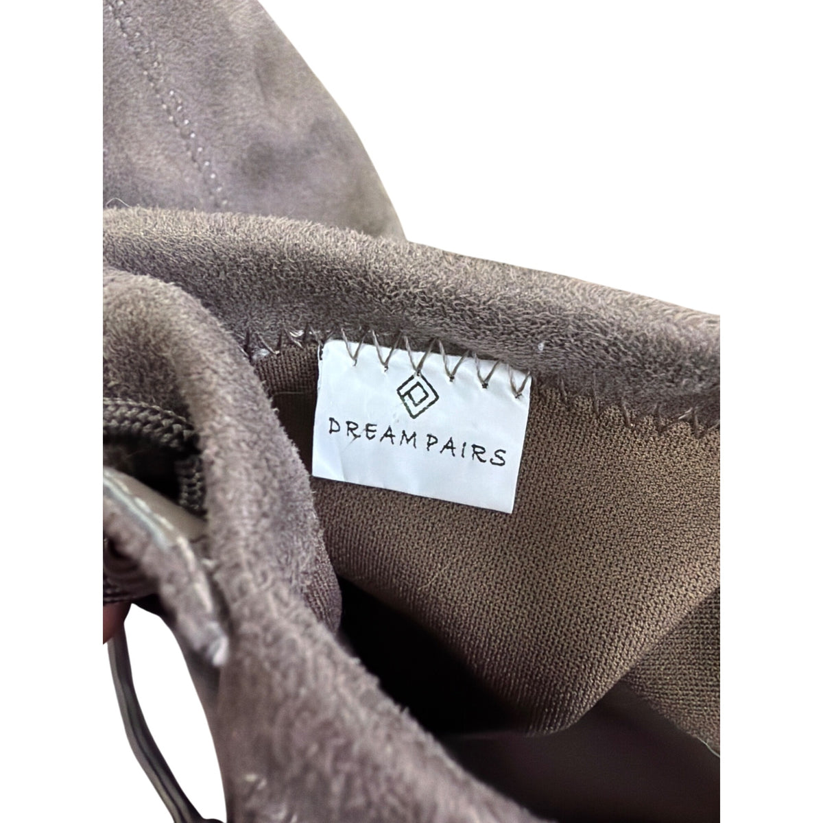 Dream Pairs Womens Taupe Faux Suede Over-The-Knee Lace-Up Boots Size Unknown