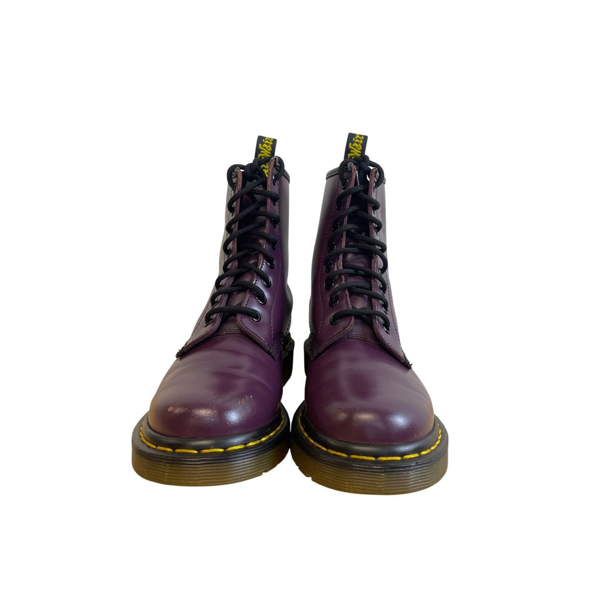 Dr. Martens Unisex Purple Smooth 1460 8-Eye Boots Durable Leather Lace-Up UK 6